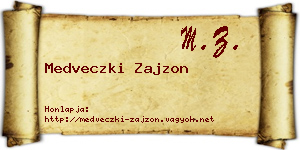 Medveczki Zajzon névjegykártya